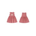 thumbnail image 2 of RUINIXCW Kids Toddler Baby Girl Gingham Plaid Dress Little Baby Girls Summer Tank Dress Ruffled Collar Embroidery Sweet A-line Dress 12 Months-5 Years, 2 of 9