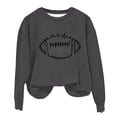 thumbnail image 1 of Rbaofujie Chandails pour Femmes Chandails Décontractés Imprimés Col Rond Manches Longues Chandails en Molleton Amples Gris Foncé Chandails à Capuchon pour Femmes, 1 of 3