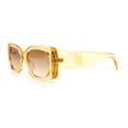 thumbnail image 6 of Womens Mod Minimalist Narrow Rectangle Thick Plastic Fashion Sunglasses Yellow Brown, 6 of 8