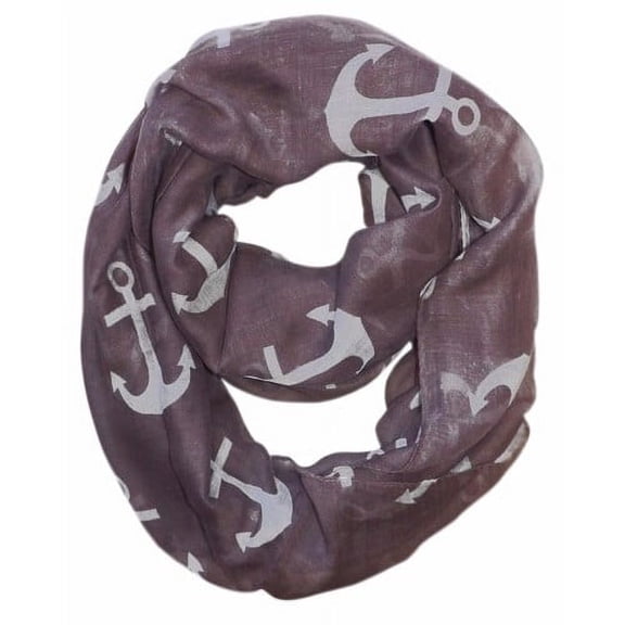 Peach Couture All season Infinity Loop Scarves Bold Anchor Print Scarf