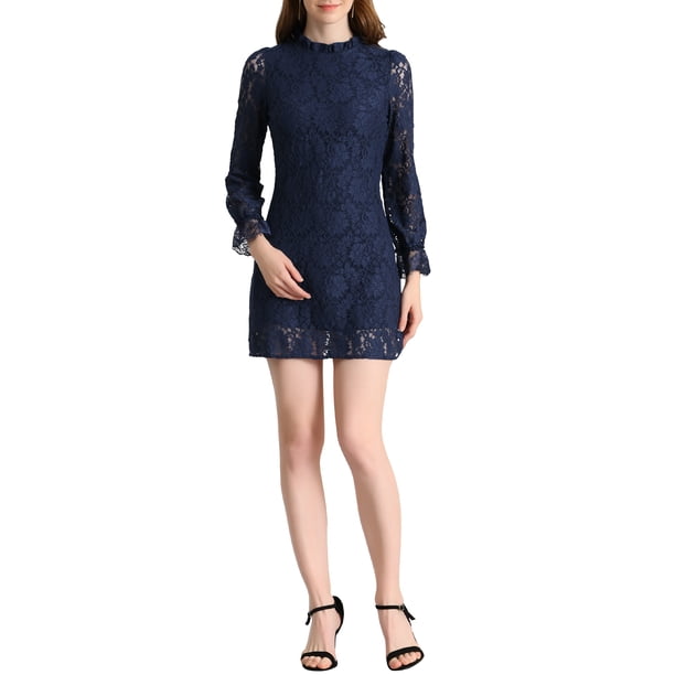 long sleeve royal blue mini dress Royal blue long sleeve mini dress with stripes