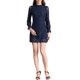 thumbnail image 2 of INSPIRE CHIC Vestido Mini Casual de Encaje Floral con Cuello Redondo y Mangas Largas para Mujeres XS Azul Real, 2 of 8