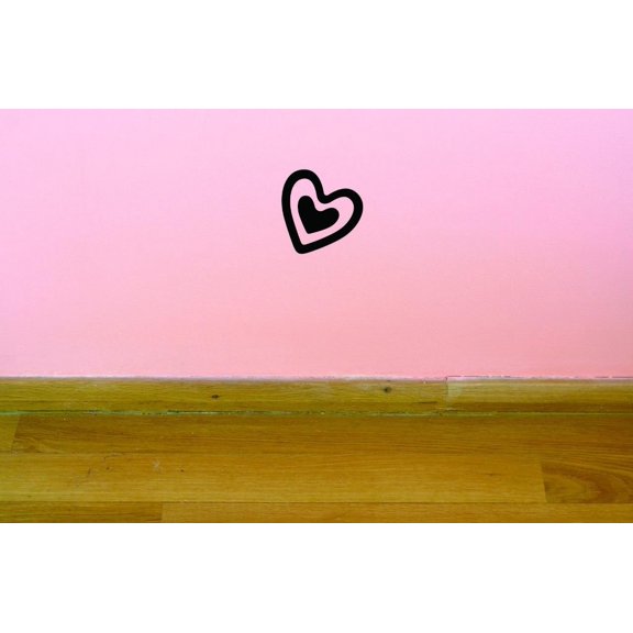 Custom Decals Heart Wall Art Size: 12 X 12 Inches Color: Black