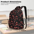 thumbnail image 6 of Garronmavis Solid Black Allover Red Cherry Fruit Children Backpack Combo, 17 Inch Minimal Fruit Theme School Bag with Thermal Lunch Pack, Pen Case and Drink Bottle Holder, 6 of 8