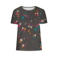 thumbnail image 4 of Otvok Womens Round Neck Tops Blouse Fashionable Casual Pullover Printed Short Sleeved T-Shirt, 4 of 6