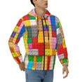 thumbnail image 4 of Zip Up Hoodies for Men - Colorful Plastic Blocks Pattern Long Sleeve Comfrt Men'S Fashion Hoodies & Sweatshirts, Jackets for Men Hoodies Pullover Clothing Clothes with Pouch, 4 of 5