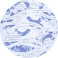 thumbnail image 1 of Ahgly Company Indoor Round Abstract Blue Contemporary Area Rugs, 5' Round, 1 of 4