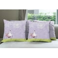thumbnail image 6 of Ambesonne Cartoon Throw Pillow Cover 4 Pack, Girl Riding Bike Windy, 16", Apple Green Lavender, 6 of 7
