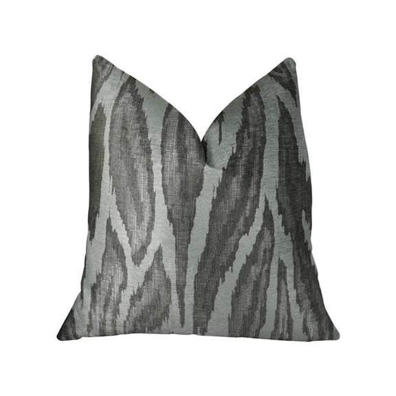 Agate River Gray Silver Ivory Handmade Luxury Pillow, 20 x 30 in. Queen