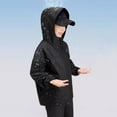 thumbnail image 4 of SERTG Boys Solid Color Hooded Jacket with Zipper Pockets Long Sleeve Spring Fall Casual Outerwear Top for Boys 7-15 Years(Black,14 Years), 4 of 6