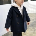thumbnail image 4 of CPNG Toddler Little Boys Girls Double Breasted Trench Coat Dress Coats Warm Lapel Long Trench Coats Outerwear with Pockets(Black,5-6 Years), 4 of 4