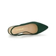 thumbnail image 4 of DARING DIVA Women's Pointed Toe Chunky Heels Pumps Slingback Heels Green 7, 4 of 7