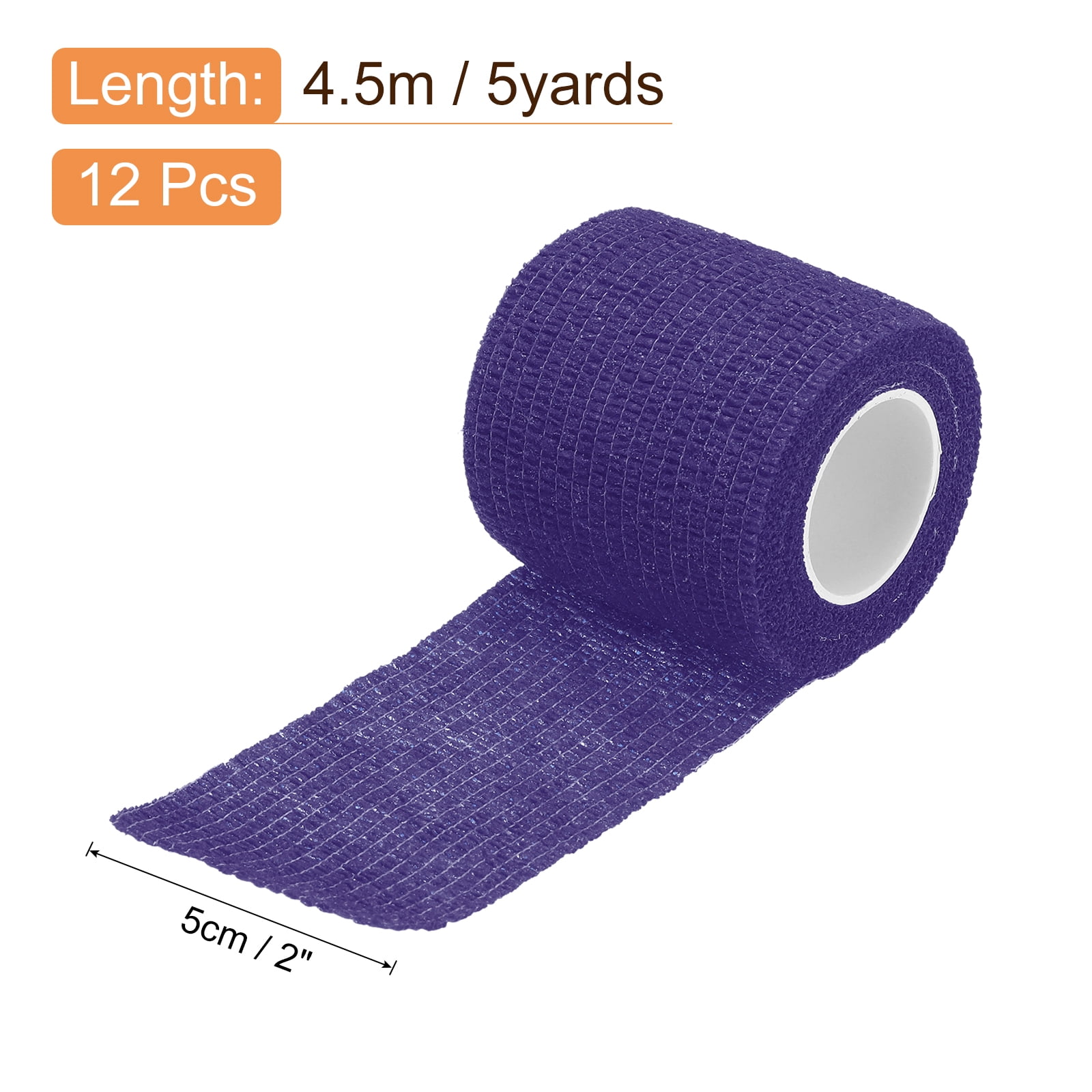 12 Rolls Adhesive Elastic Tape Elastic Bandage,2" x 5 Yards Wrap Stretch Wrist Knee Tape,Dark Purple