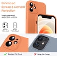 thumbnail image 2 of Liquid Silicone Case for iPhone 12 Mini, [Camera Protection] [Anti Fingerprint] [Wireless Charging] 4 Layer Phone Case Protective Cover, Built-in Microfiber Case Cover, 5.4", Orange, 2 of 14