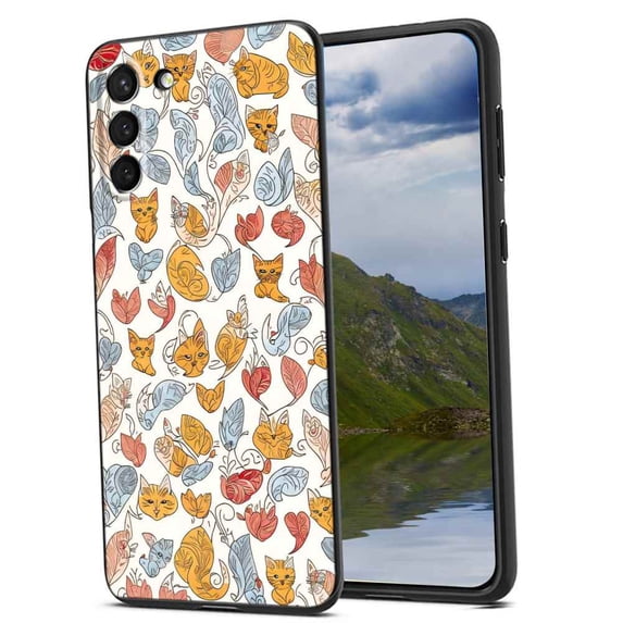 Cat-line-art-126 Phone Case, Degined for Samsung Galaxy S23 Case Men Women, Flexible Silicone Shockproof Case for Samsung Galaxy S23