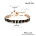 thumbnail image 2 of Silver Rose Gold Plated Full Cubic Ziron Filled Wedding Statement Cocktail Party Adjustable Size Strand Bracelet, 2 of 4