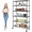 Black, variant on XF XINFENG 6 Tier Wire Shelving Unit 6000lbs Capacity Metal Storage Shelves with Wheels Height Adjustable Heavy Duty Steel Shelf for Kitchen Garage,48" W x 18" D x 72" H, Black