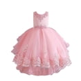 thumbnail image 1 of HBFAGFB Robe Formelle Filles Mode Robe de Fête pour Enfants Robe de Mariage Performance Robes pour Enfants Rose Taille 110, 1 of 4