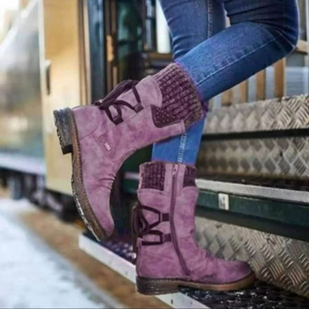 

Christmas Gift For Family Womens Warm Boots LIDYCE Autumn And Winter New Woolen Yarn Snow Boots Back Strap Plus Size Boots Women Holiday Gift Guide