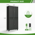 thumbnail image 3 of STANI Metal Garage Storage Cabinets with Drawer, 4 Doors Tool Storage Cabinet with 2 Adjustable Shelves, 73"H Rolling Steel Locking Cabinet for Garage Utility Room Home Office (Black, 4 Wheel), 3 of 10