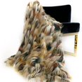 thumbnail image 1 of Plutus Multi-Color Fancy Feather Faux Fur Luxury Throw Blanket Blanket 108L x 90W Full - Queen- Multi-Color, 1 of 1