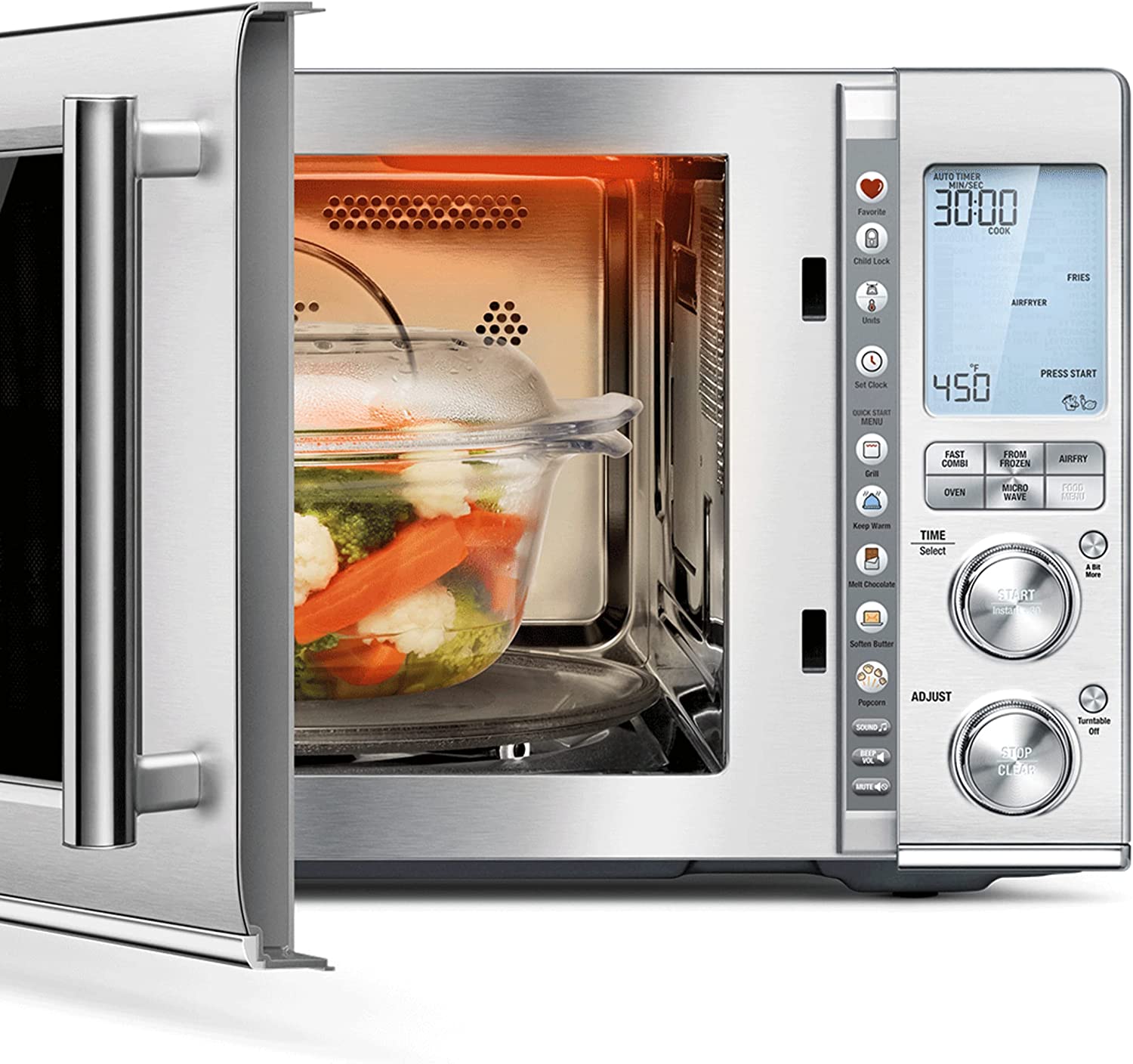 Breville Combi Wave 3-in-1 Microwave, Air Fryer, and Toaster Oven, Brushed Stainless Steel - image 3 of 4