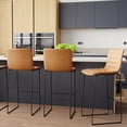 thumbnail image 6 of LeisureMod Brooklyn Modern Leather Bar Stool Set of 2 in Light Brown, 6 of 8