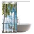thumbnail image 2 of MYPOP Beach Hammock Shower Curtain, Palm Trees Romantic Resort Tropical Weather Cloudy Summer Sky Fabric Bathroom Shower Curtain Set with Hooks, 60 X 72 Inches, 2 of 3