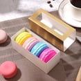 thumbnail image 6 of PKGSMART 30 Macaron Boxes for 4 or 5 Macarons, Gold Gift Boxes with Clear Window 4.8x 1.9x1.9 inches, 6 of 7