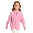 thumbnail image 3 of Girls Long Sleeve Polo Shirt School Uniform Casual Fall Comfy Smooth Knit Top Back to School Outfit, 3 of 7
