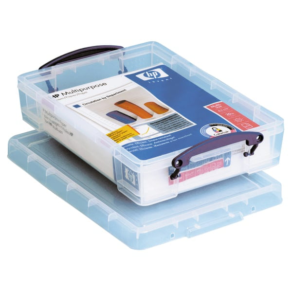 Really Useful Box® Plastic Storage Box, 4 Liters, 14 5/8" x 10 1/4" x 3