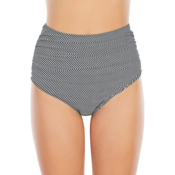 FFIY High Waisted Bikini Bottom for Women One Piece Tummy Control Swim  Shorts Shirred Tankini Briefs 