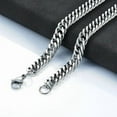 thumbnail image 5 of 16-36" Stainless Steel Double Chain Cuban Women Men Necklace 3mm 5mm 7mm Lobster, 5 of 6
