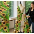 thumbnail image 5 of Soimoi Green Cotton Cambric Fabric Leaves & Sunflower Floral Print Fabric by Yard 42 Inch Wide, 5 of 7