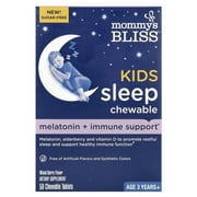 Mommy's Bliss Kids Sleep Chewable,  Melatonin + Immune Support, Age 3 Years+, Mixed Berry, 50 Chewable Tablets