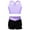 Lavender, variant on YEAHDOR Kids Girls Sports Suit Gymnastics Outfit Tank Crop Top with Striped Shorts for Yoga Running Jogging Lavender 6