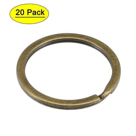 Uxcell 35mm Open Flat Split Keyring Connector Electroplated Iron 20 Count