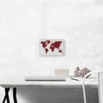 thumbnail image 2 of ARTCANVAS Maroon White World Map Globe Canvas Art Print - Size: 12" x 8" (0.75" Deep), 2 of 9
