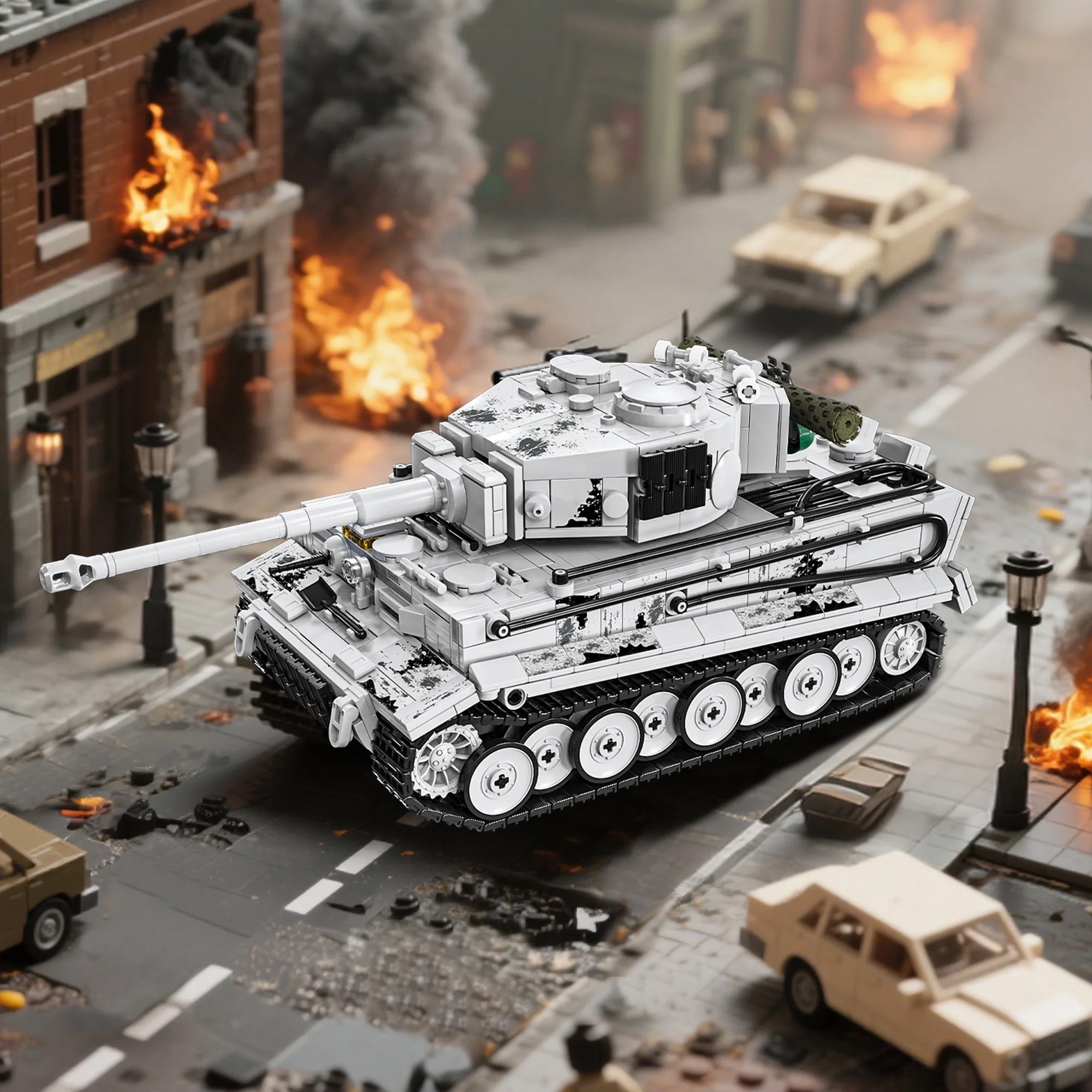 GZBrick Tiger Heavy Tank Building Sets WW2 Military Toy for Adults Boy Compatible with Lego 1736PCS