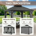 thumbnail image 4 of MEWANG 10' x 10' Hardtop Gazebo with Metal Double Roof and Aluminum Frame, Outdoor Gazebo with Curtains and Nettings for Patio,Garden., 4 of 8