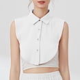 thumbnail image 2 of YOTMKGDO Fake Collar, Detachable Blouse Women Solid Ruffle with False Collar Half Elastic Waist Shirt Collar, White, 2 of 7