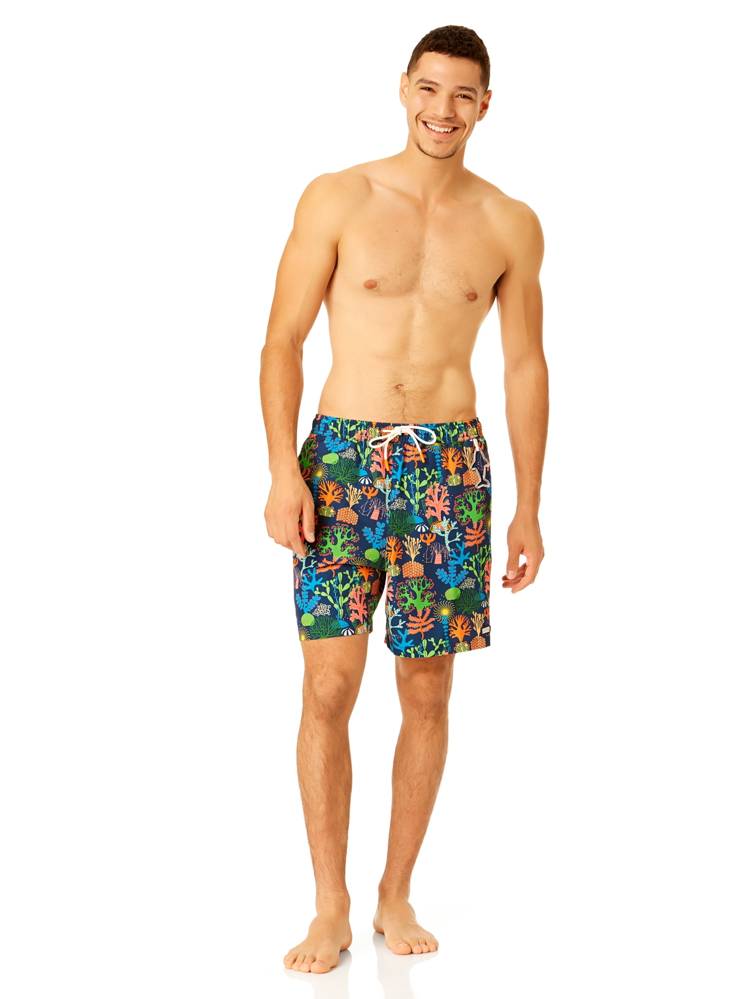 Rugged Shark Men's & Big Men's Swim Trunks, 7" Inseam, Sizes S-3XL