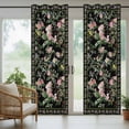 thumbnail image 5 of Outdoor Curtains for Patio Waterproof, Black Spring Floral Outdoor Privacy Panels Grommet, Elegant Pastoral Flowers Birds Watercolor Blackout Outside Curtains for Porch/Cabana 54"x108", 1 Panel, 5 of 8