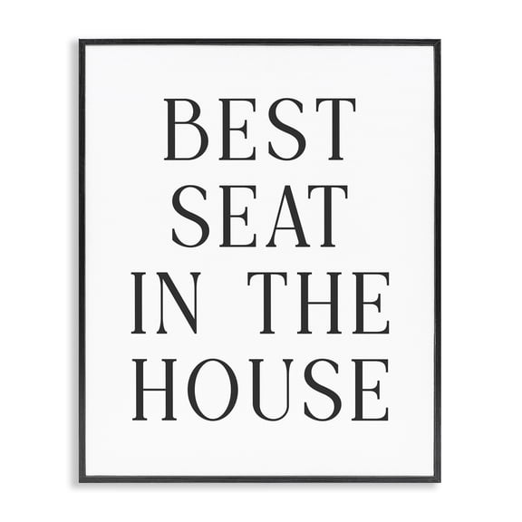 Stupell Industries Best Seat Bathroom Toilet Black Framed Giclee Art, design by Lettered and Lined