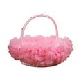 thumbnail image 4 of GUOOL Flower Girl Basket Wedding Flower Basket Decor Lace Cute Handle Satin Flower Basket Wedding Basket for Garden Cafe Homes, 4 of 9
