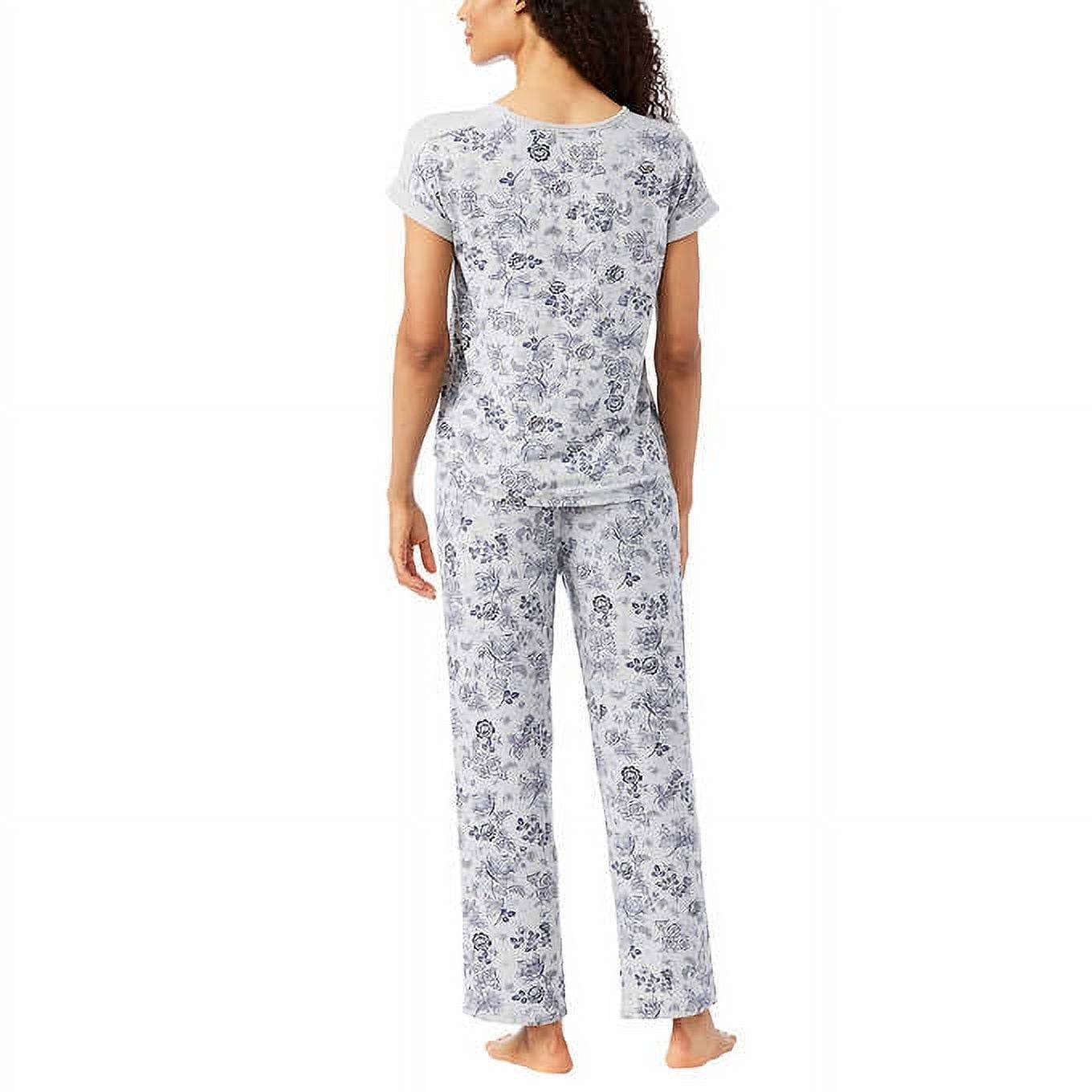 NWT Lucky Brand Ladies' 4-Piece Pajama Set Gray Leopard Print - Size 3X