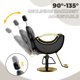 thumbnail image 2 of Silla de barbero hidráulica profesional reclinable 130° – Base metálica estable – Altura y cajón de almacenamiento 360° ajustables – Asiento viscoelástico, cuero PU fácil de limpiar, 2 of 8