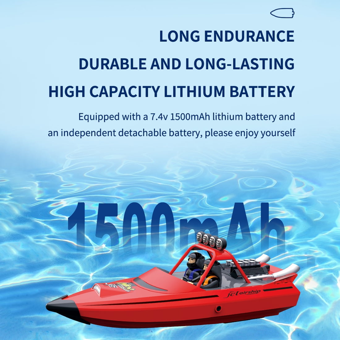 RC Boat for Adults, 2.4GHz Electric 30KM/H High Speed Turbine Simulation Remote Control Boat, RC Speedboat Model for Pools and Lakes with Controllable Lights