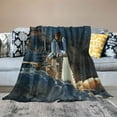 thumbnail image 2 of BCIIG  Outer Space Throw Blanket, Space Shuttle Taking Off Star Field Scientific Astrophotography Art, Flannel Fleece Accent Piece Soft Couch Cover for Adults,  50x60in, 2 of 6
