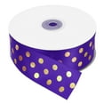thumbnail image 1 of Grosgrain Ribbons 50 Yards 1-1/2 Inch Deep Purple Gold Dots Ribbon for Crafts Gift Wrapping Wedding, 1 of 7